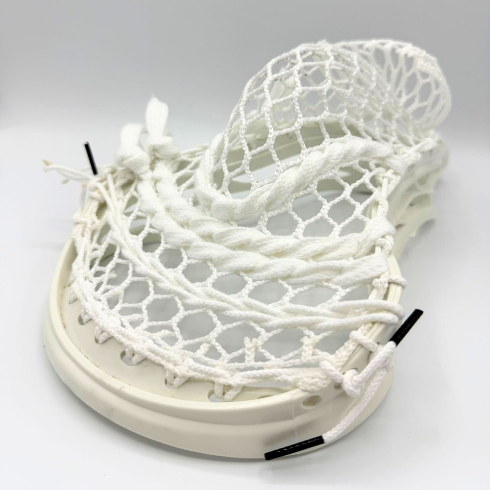 warrior revo pro lacrosse head with mid pocket and hero 3.0 semi-soft mesh