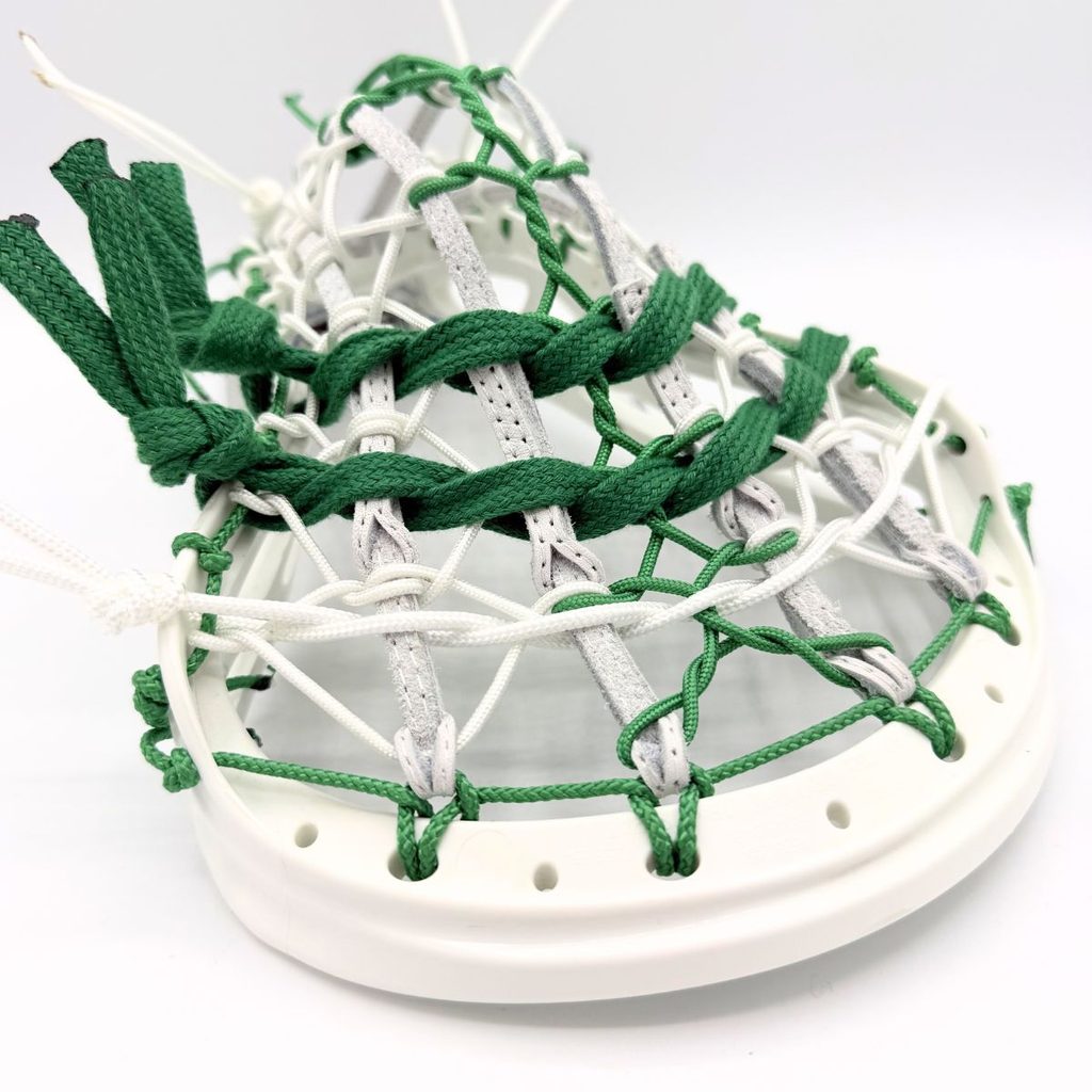 closeup of sidewall attachment knots and crosslace spacing on a warrior revo ti pita pocket.
