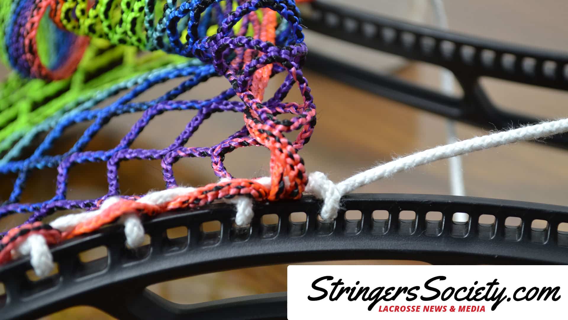 How to String a Women's Lacrosse Head womens lacrosse stick sidewall step 12