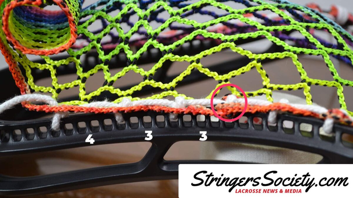 How to String a Women's Lacrosse Head womens lacrosse stick sidewall step 15