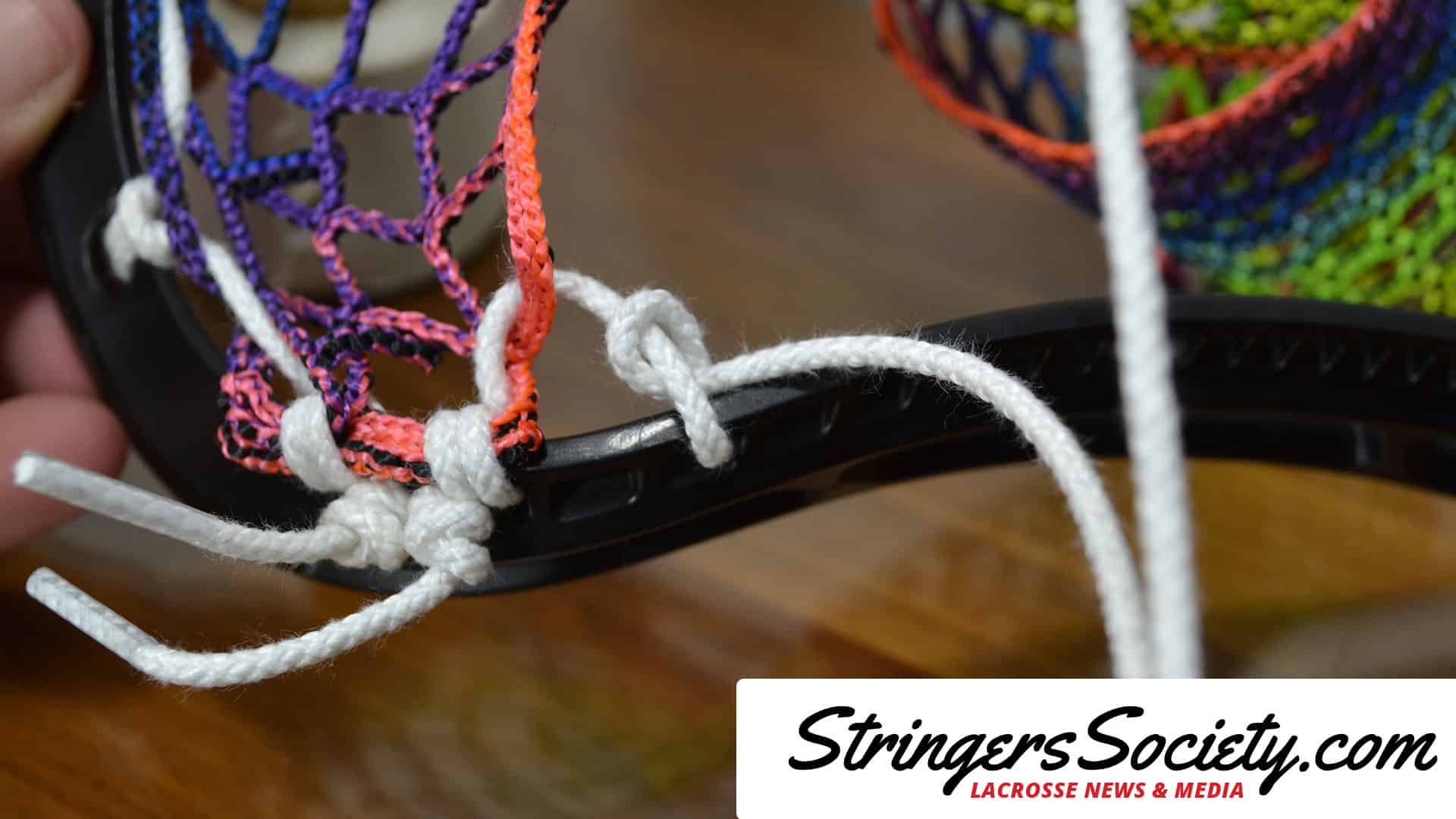 How to String a Women's Lacrosse Head womens lacrosse stick sidewall step 2