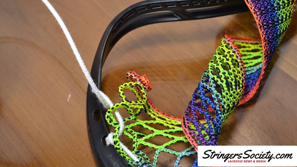 How to String a Women's Lacrosse Head womens lacrosse topstring step 12