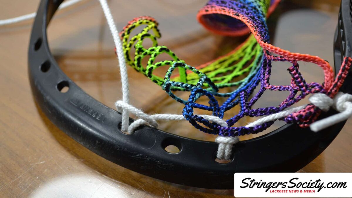 How to String a Women's Lacrosse Head womens lacrosse topstring step 8