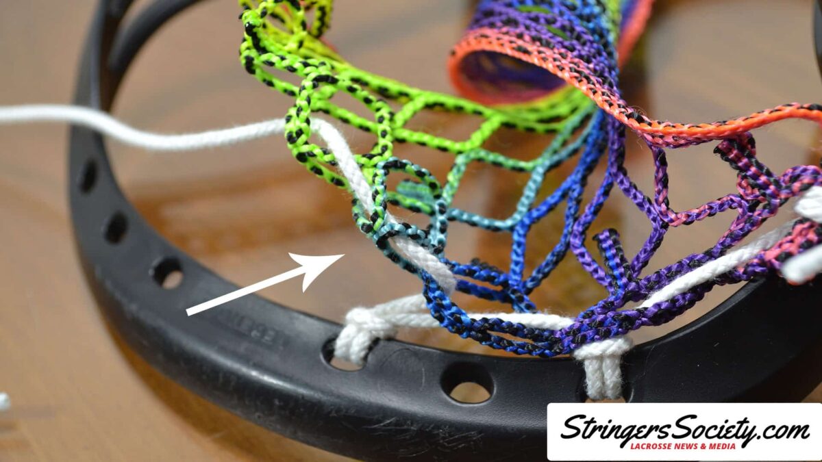 How to String a Women's Lacrosse Head womens lacrosse topstring step 9